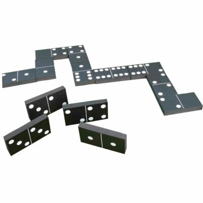 28Pc Traditional Dominoes Set Wooden Box Toy Classic Game Kids Black White Dots