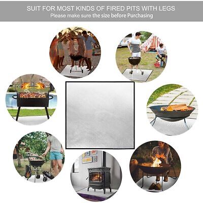 Silver BBQ Fire Pit Mat Fireproof Heat Resistant Mat Deck Patio Outdoor Floor Protector