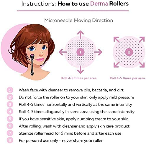Derma Roller with 540 Titanium Micro Needles - Effective Home Use Skin Care Tool for Facial Rejuvenation and Beauty Massage - Choose from 0.5mm, 1mm, or 1.5mm Needle Lengths