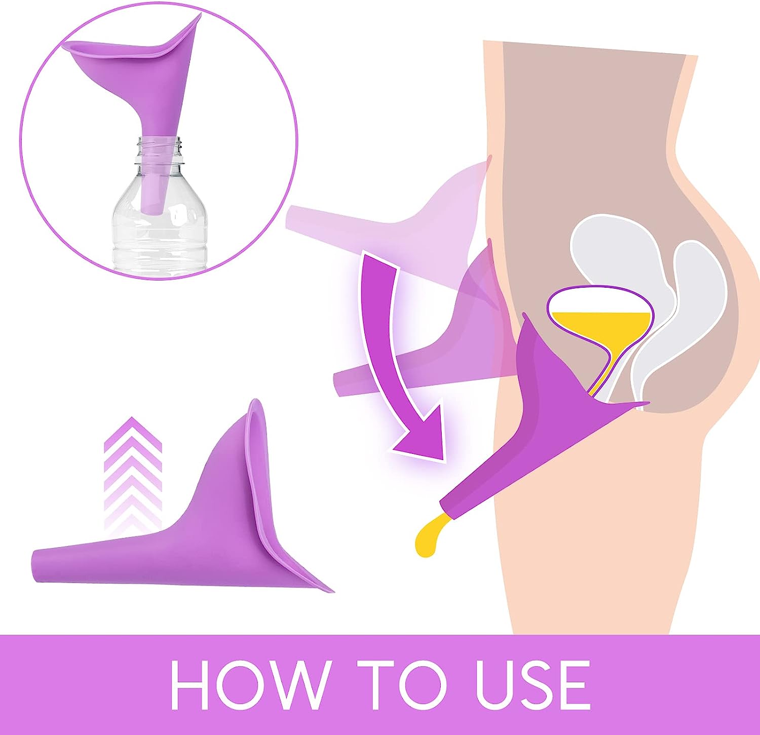 Reusable Portable Stand and Pee Urination Device for Women Pee Buddy - Pack of 1 | Leak-proof and Spill-free | Perfect for Public Toilets, Travel, Camping, Hiking, and Outdoor Activities