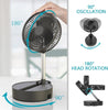 Folding Fan Portable Travel Fan Rechargeable Battery 10-Hour Life Super Quiet Cordless & Desk Extendable Floor and Table Fan
