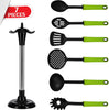 7PCS Nylon Kitchen Utensils Set – Non-Stick Heat Resistant Cooking Tools, Includes Slotted Spatula, Serving Spoon, Soup Ladle, Spatulas, Slotted Spoon, Spaghetti Server for Home & Kitchen Use