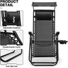 Zero Gravity Folding Sun Lounger with Reclining Seat, Cup Holder, and Canopy - Relax in Style and Comfort