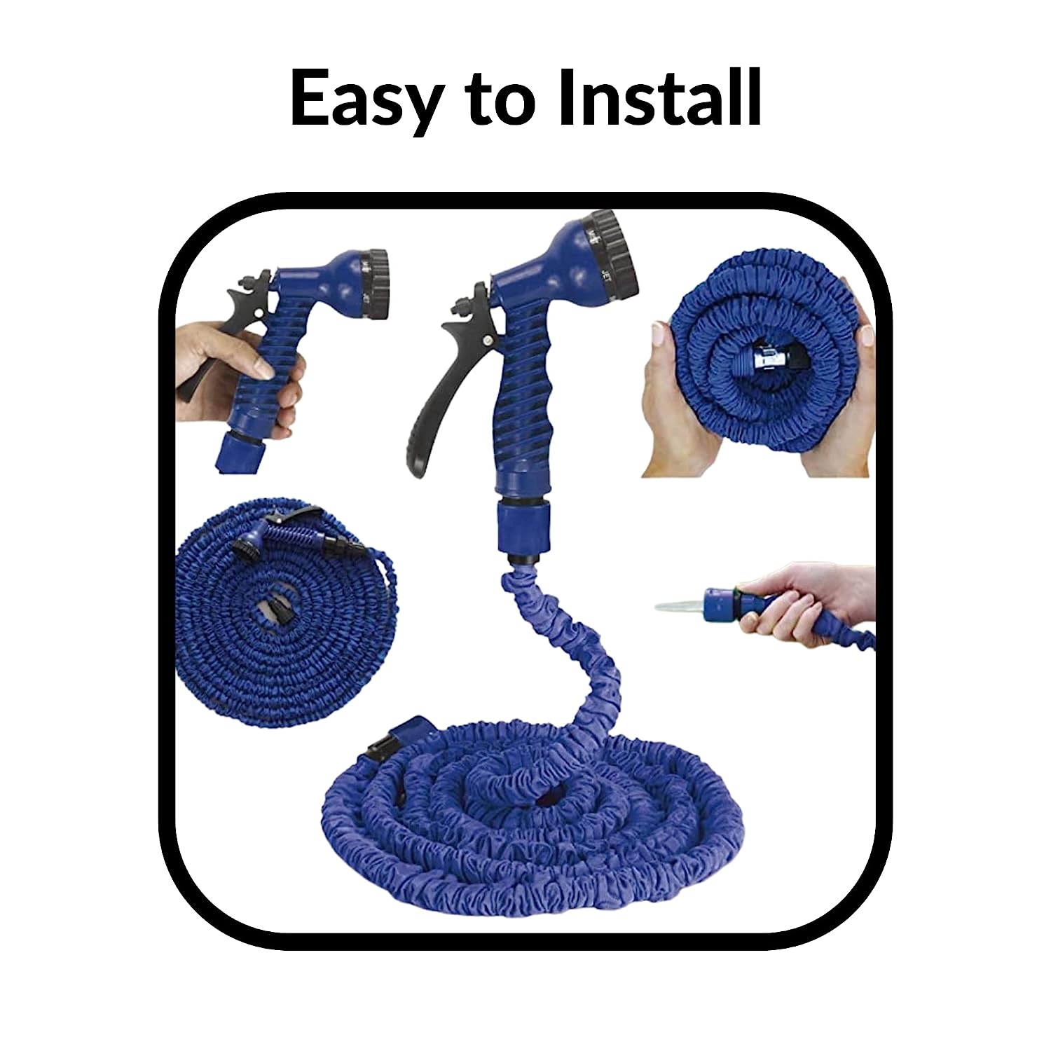 Expandable Magic Hose with Spray Gun - 50FT Flexibility & Stretchability - Perfect for Growing Gardens Includes Spray Gun
