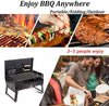 Black Iron Charcoal BBQ Grill with Accessories Portable Folding Perfect for Outdoor Barbecue Adjustable Height Garden Decking Camping Beach Patio