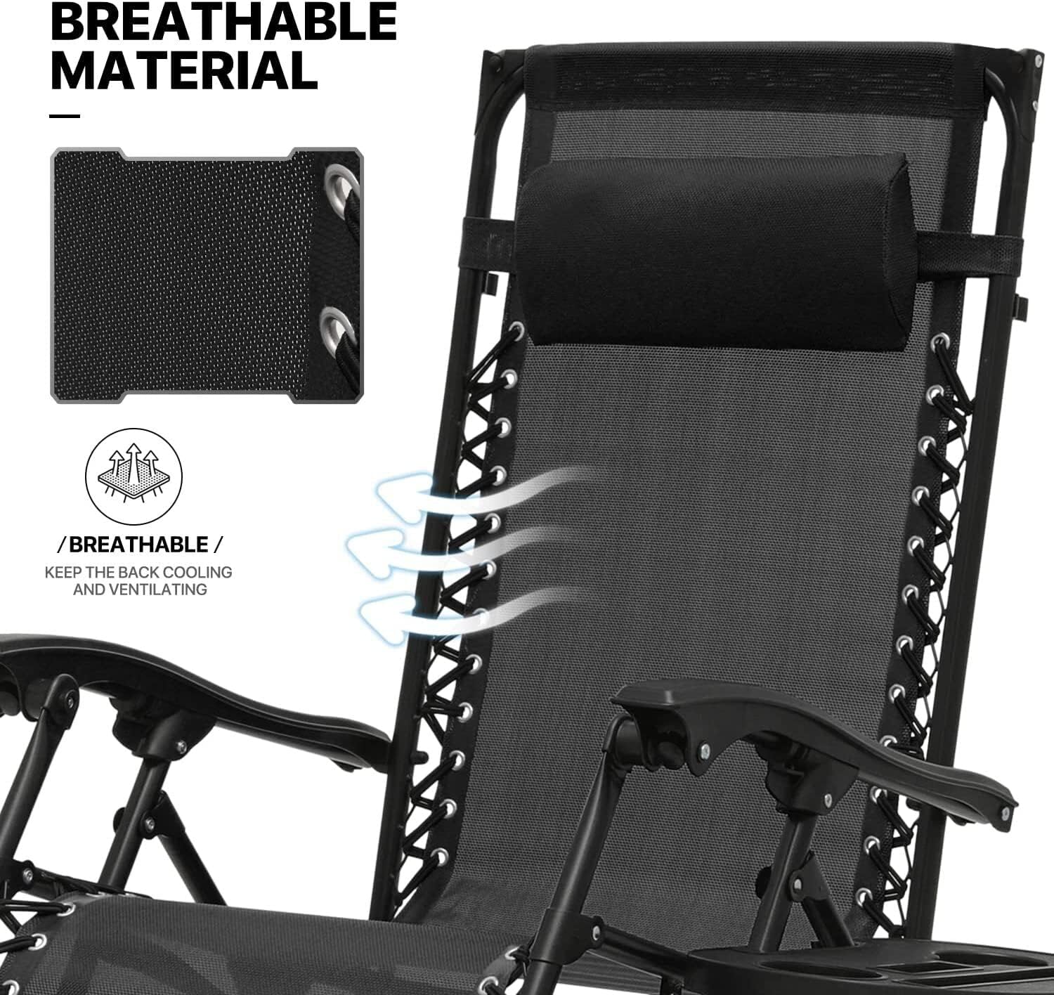 Zero Gravity Folding Sun Lounger with Reclining Seat, Cup Holder, and Canopy - Relax in Style and Comfort