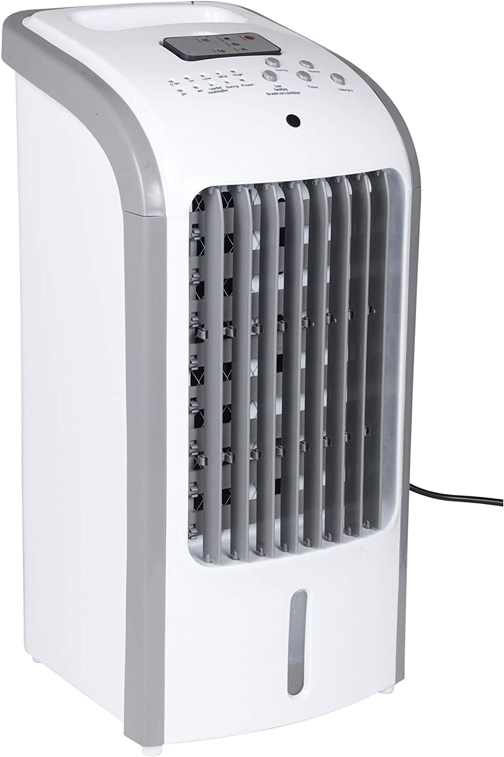 White Portable Air Cooler Unit System with 3 Power Settings, Remote Control & Wheels - Fan, Air Cooler & Humidifier in One - Stay Cool and Comfortable All Summer Long