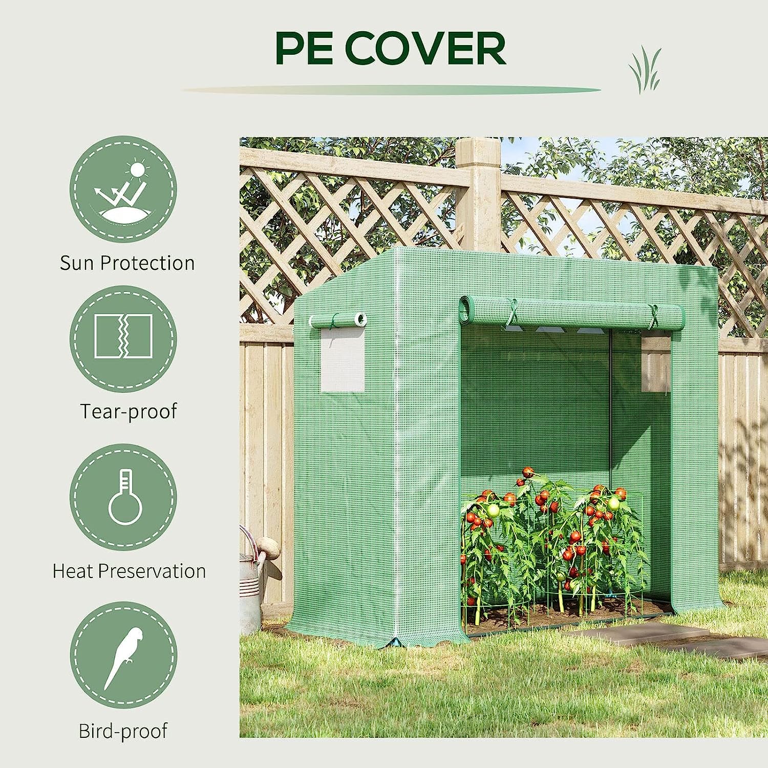 Premium Walk-in Outdoor Greenhouse - Spacious and Sturdy Greenhouse for Seedling, Flowers, and Plant Growing with Roll Up Door - Ideal Greenhouse for Garden Enthusiasts