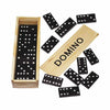 28Pc Traditional Dominoes Set Wooden Box Toy Classic Game Kids Black White Dots