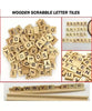 200 Wooden Scrabble Tiles, Wooden Black Letters Boards Crafts Numbers for Board Games, Crafts, ART, DIY Projects, Wall Decore Ideal for Kids Adults Creating Crafts