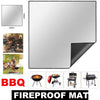 Silver BBQ Fire Pit Mat Fireproof Heat Resistant Mat Deck Patio Outdoor Floor Protector
